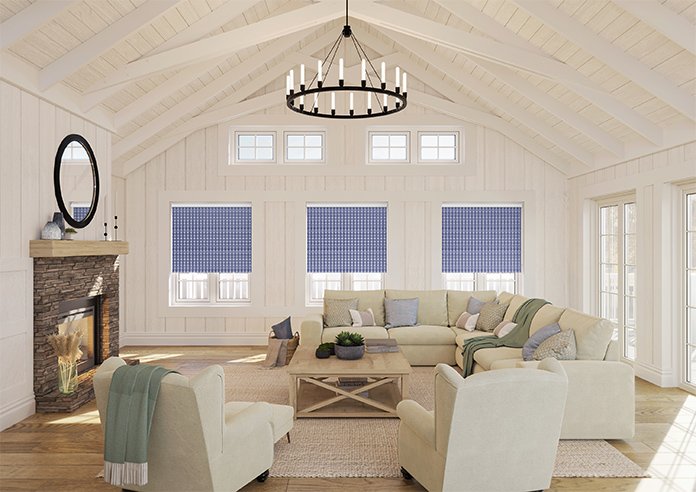 Geometric Stripe, Blue - Twist&Fit Roller Blind - Image 8